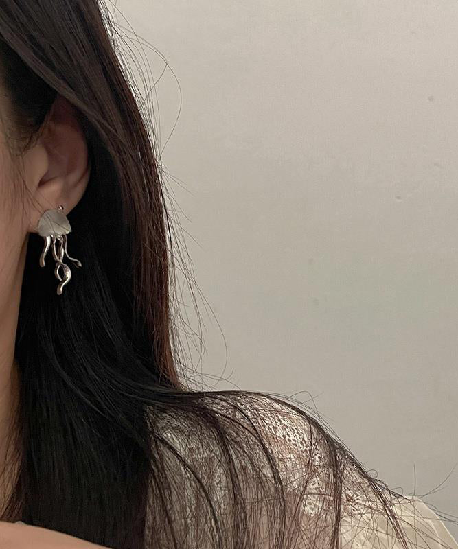 Silk Copper Resin Jellyfish Stud Earrings