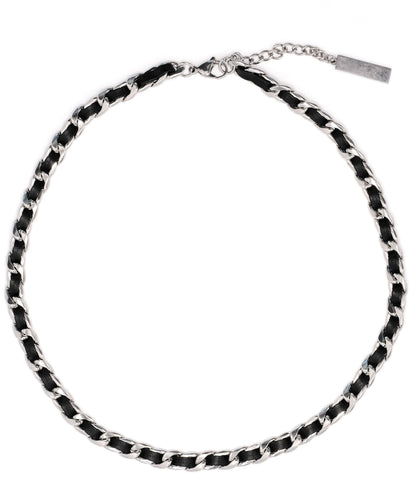 Black Leather Strap Adjustable Tungsten Steel Choker