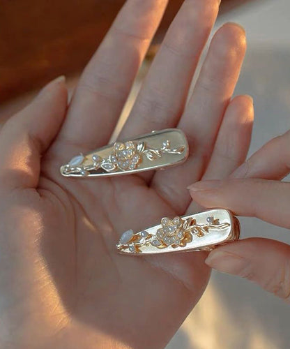 French Gold Alloy Pearl a Pair Hairpin