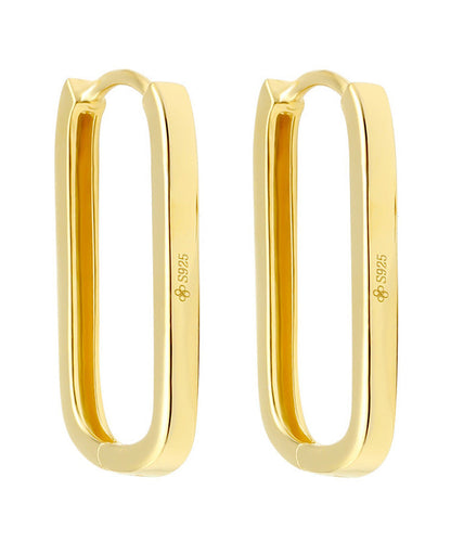 Gold Silver 14k Overgild Rectangle Hoop Earrings