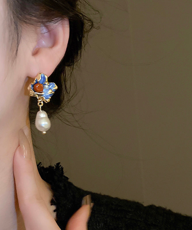 Retro Multicolor Copper Alloy Pearl Drop Earrings