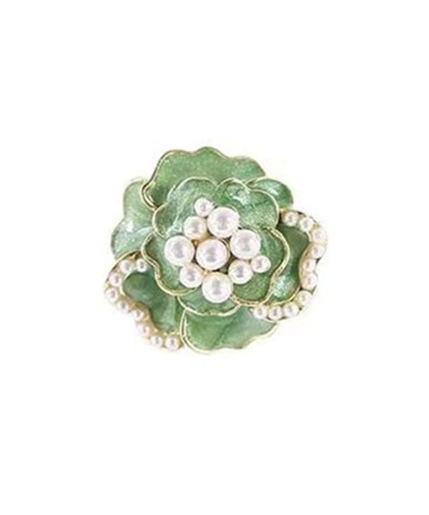 Green Sterling Silver Copper Pearl Stud Earrings