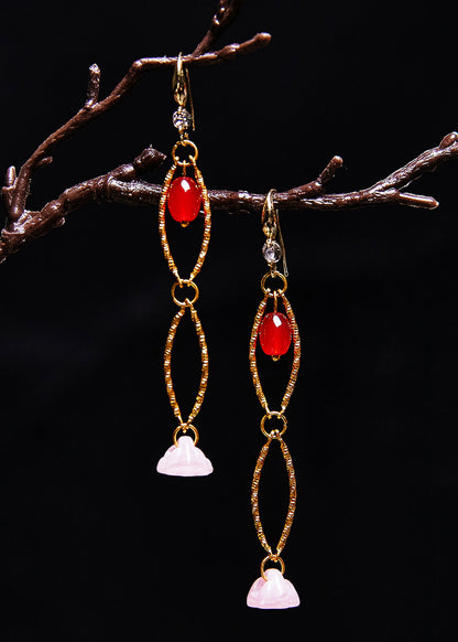 Art White Jade Original Design Drop Earrings
