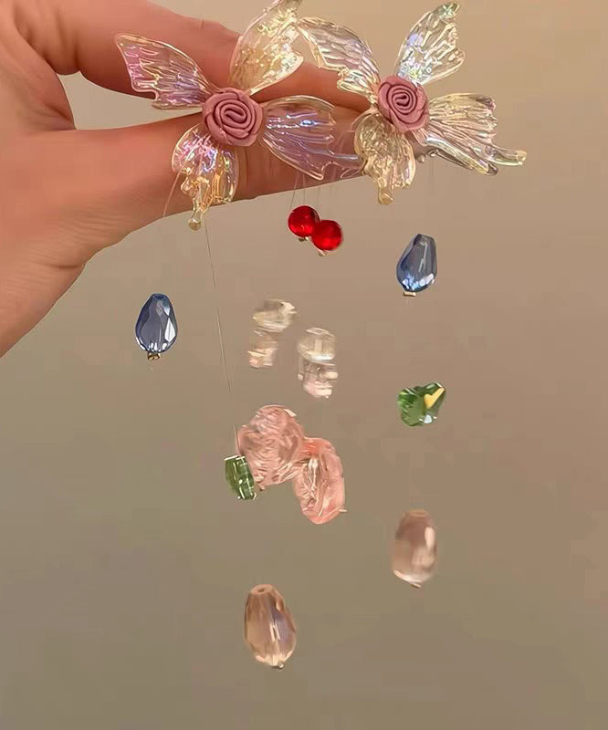 Novelty Rainbow Copper Beads Tassel Drop Earrings