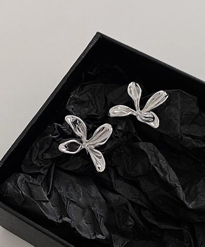 Simple Sterling Silver Overgild Stud Earrings