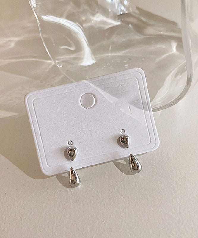 Sterling Silver Water Drop Stud Earrings