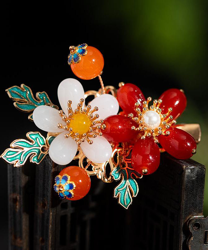 Colorblock Alloy Pearl Colored Glaze a Pair Hairpin