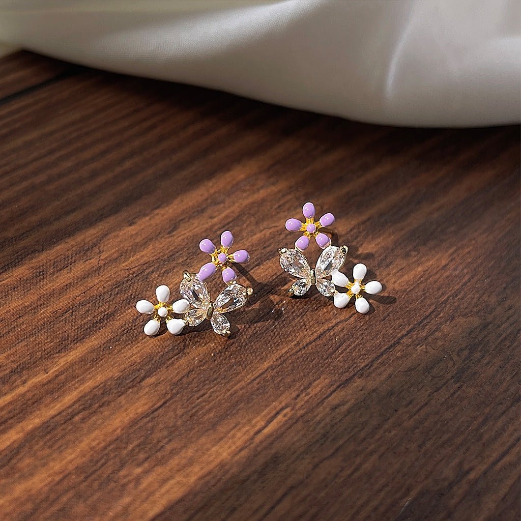 [] Tatiana Flower Butterfly Earrings