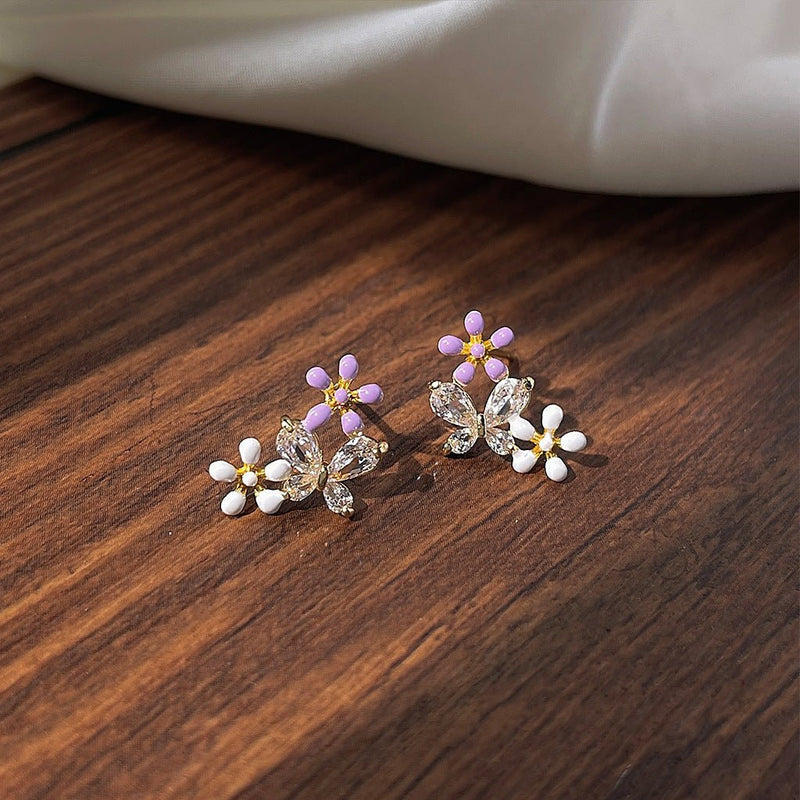 [] Tatiana Flower Butterfly Earrings