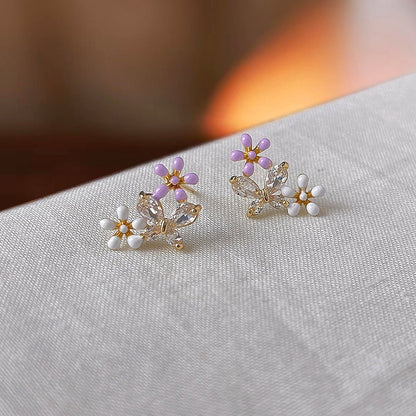 [] Tatiana Flower Butterfly Earrings