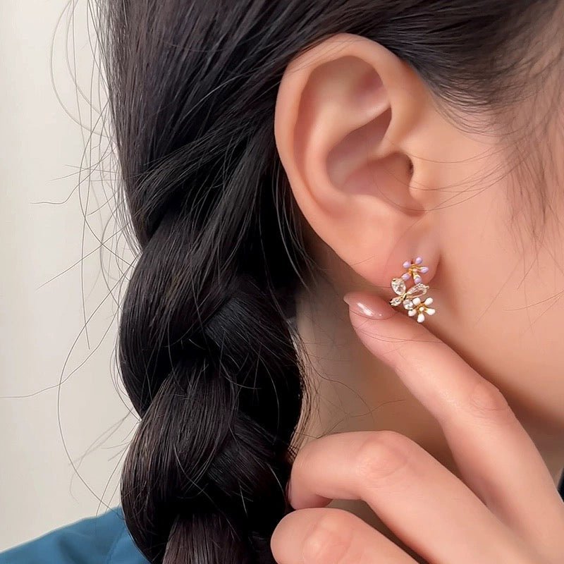 [] Tatiana Flower Butterfly Earrings