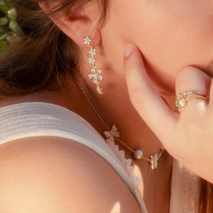 Elena Flower Drop Earrings