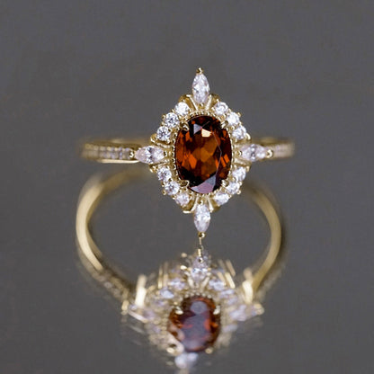 Garnet Baroque Ring