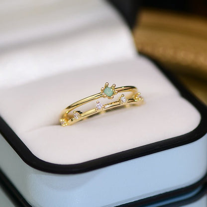 [] Elise Green Gem Ring