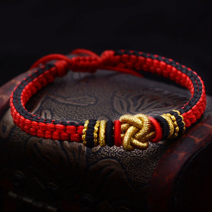 Handmade Red String True Love Knot Bracelet for Luck