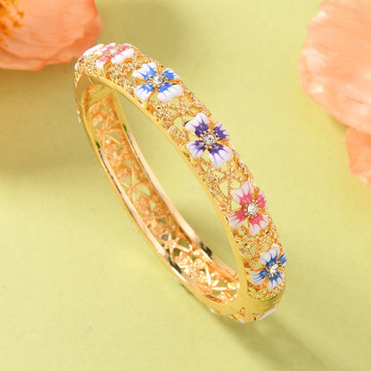 Nyra Inspired Enamel Gold Bangle