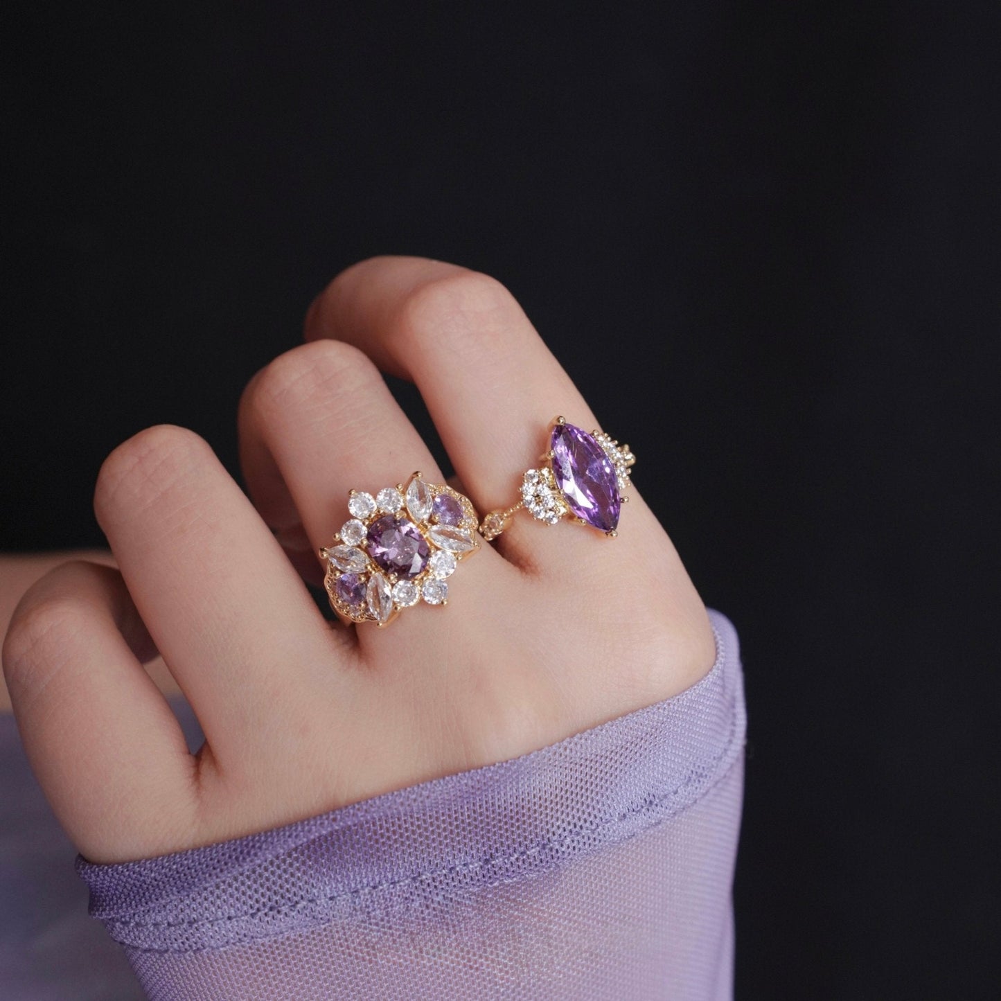 Marquise Amethyst Ring