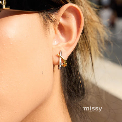 Adalae Two-tone Geometric Earrings