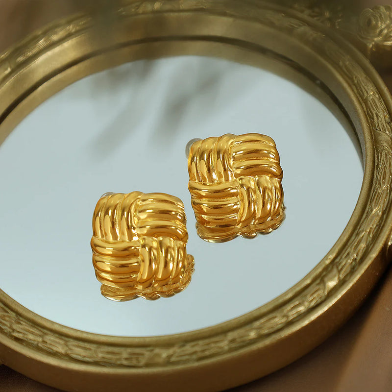 Chelsea Twist Square Earrings
