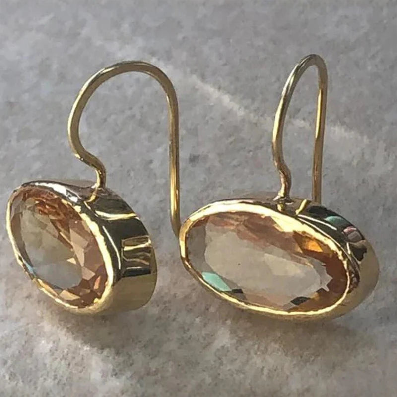 Diala Oval Zircon Earrings