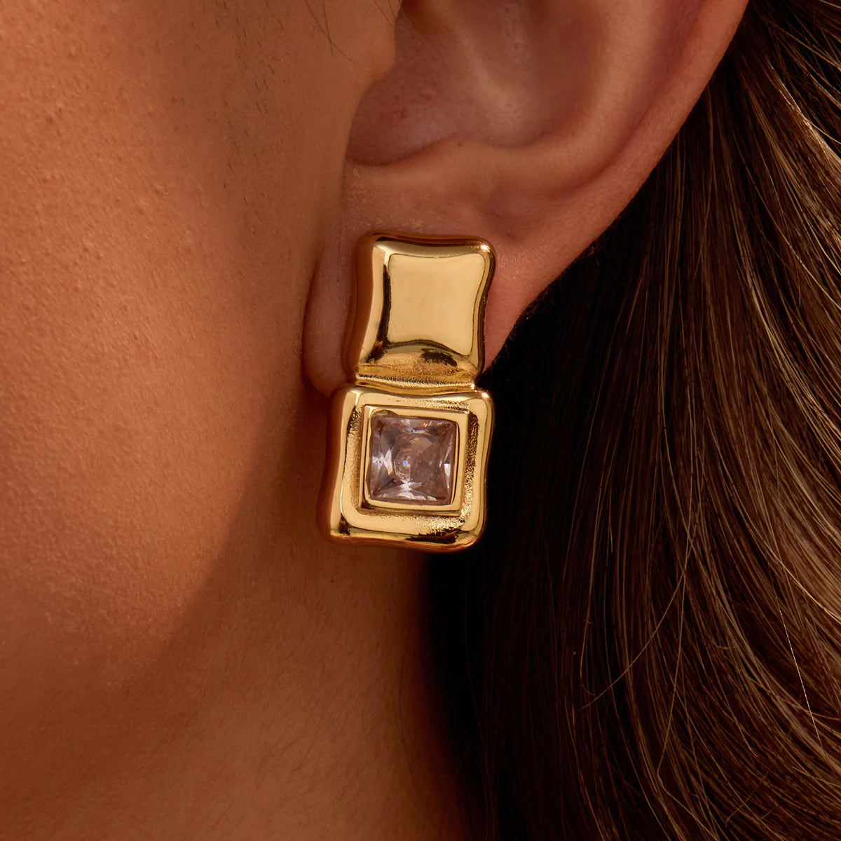 Joselyn Geometric Zircon Earrings