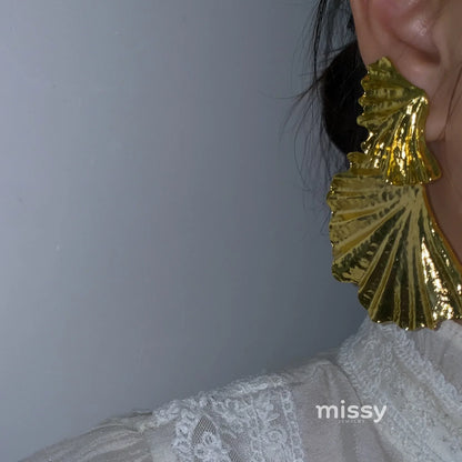 Khloe Gilded Leaf Statement Earrings