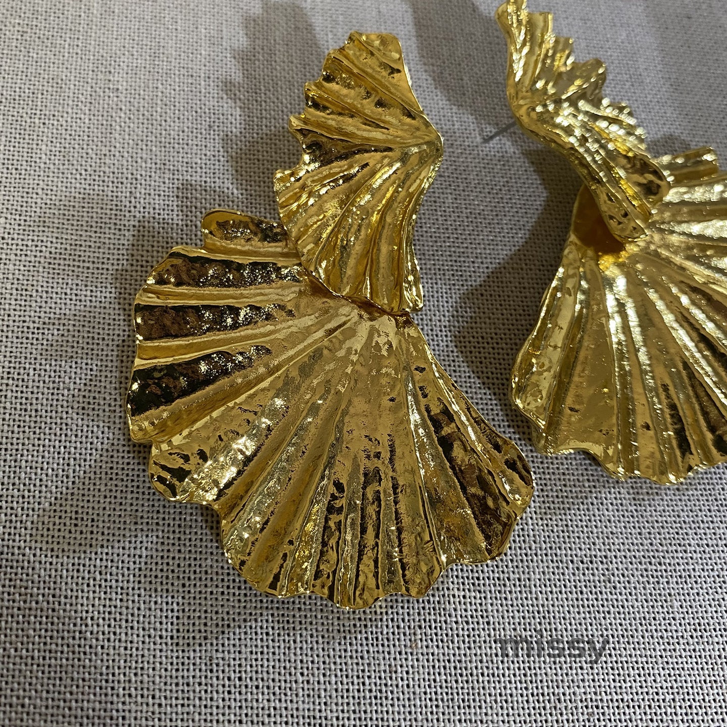 Khloe Gilded Leaf Statement Earrings
