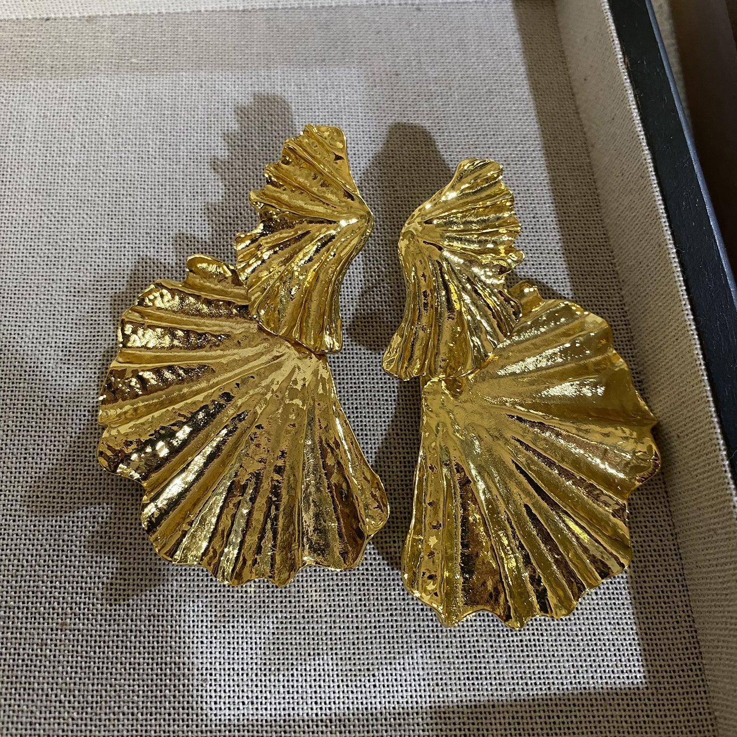Khloe Gilded Leaf Statement Earrings
