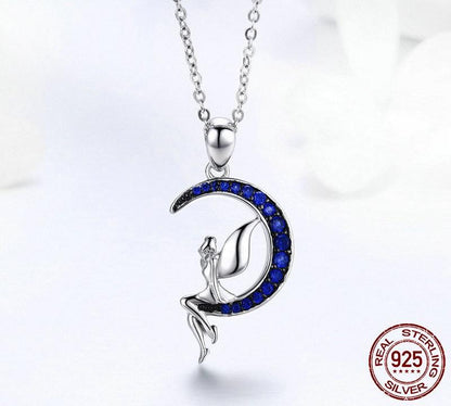 Blue Moon Fairy Sterling Silver Necklace