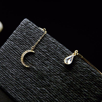 Enchanted Moon & Crystal Drop Necklace