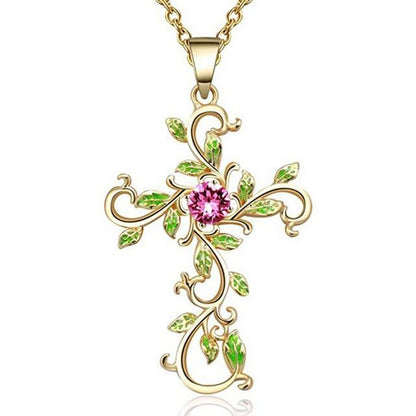 Forest Goddess Cross Necklace