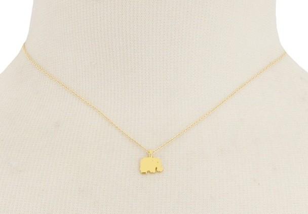 Gold Elephant Pendant Necklace With Charm Card