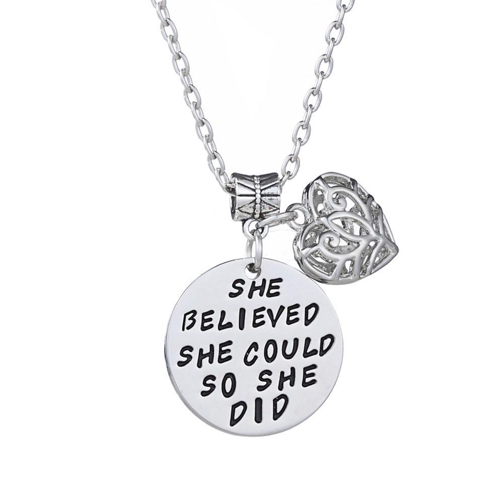 She Believed Inspirational Necklace