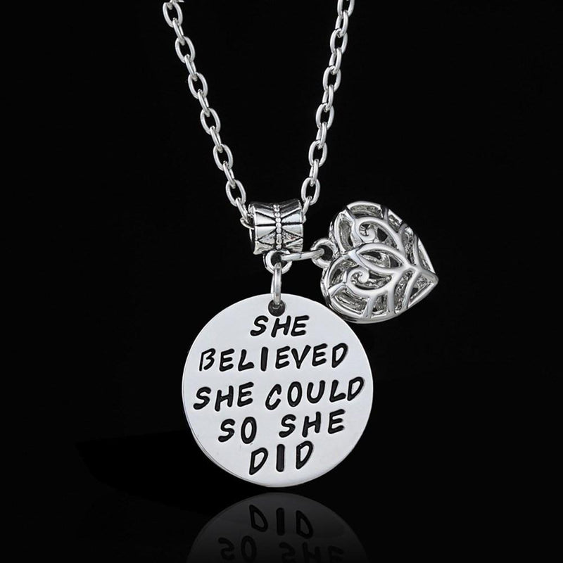 She Believed Inspirational Necklace