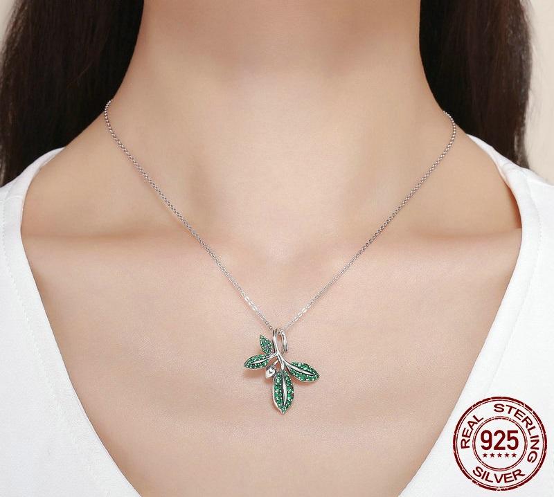 Summer Tree Leaves Sterling Silver Necklace