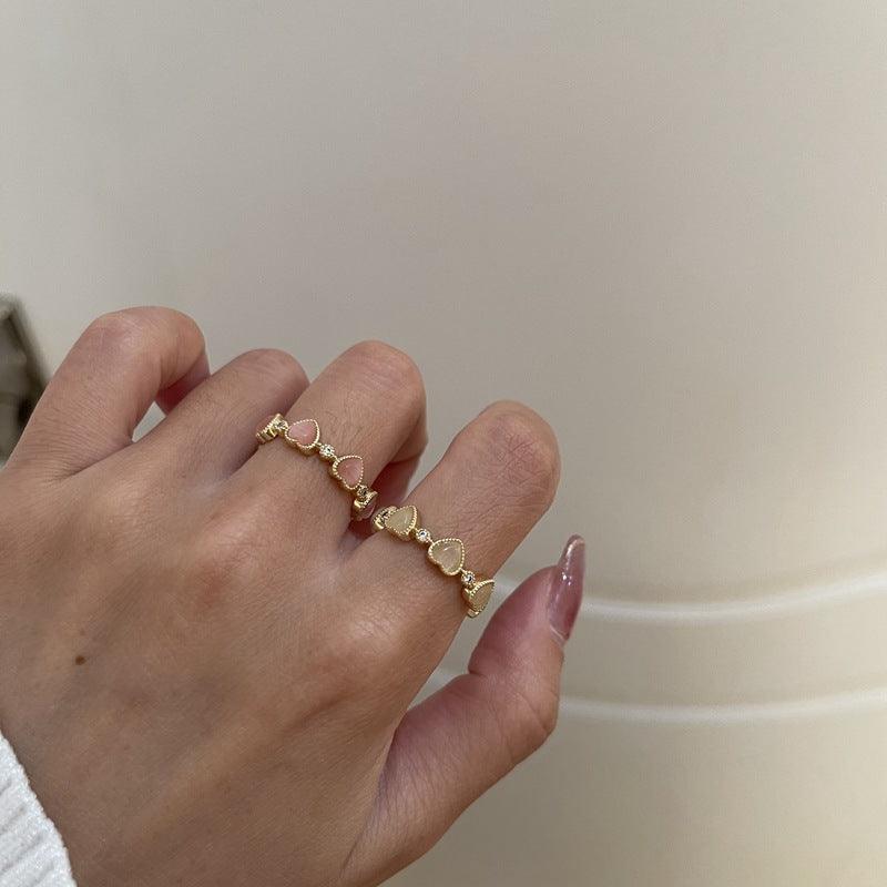 [sample ] Peach Opal Heart Ring