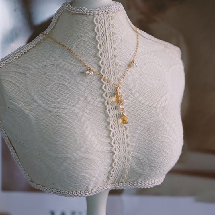 [] Connie Orange Gem Necklace