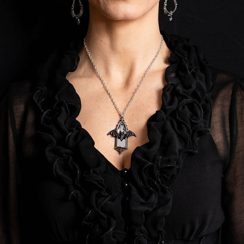 Call of the Undead Mirror Bat Pendant by Alchemy Gothic