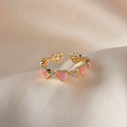 [sample ] Peach Opal Heart Ring