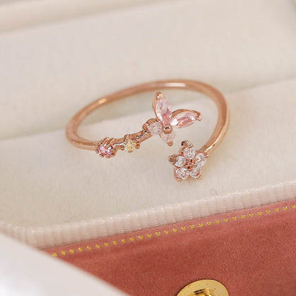 Pink Butterfly Ring