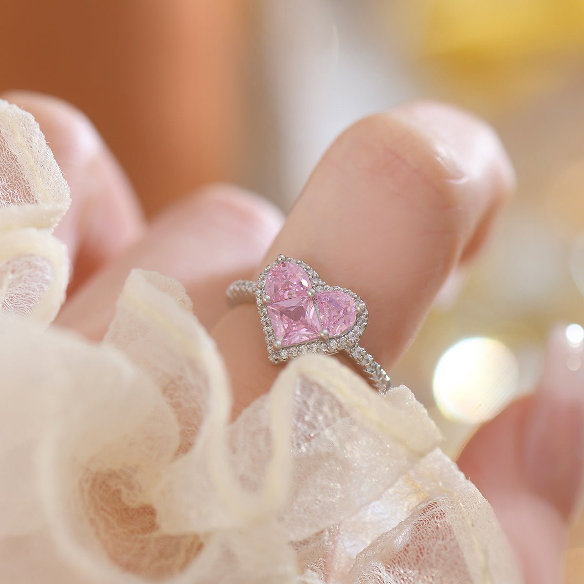 Danielle Pink Heart Ring