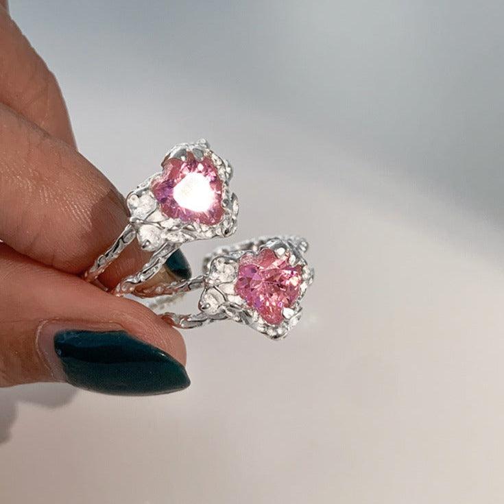 [] Pink Heart Ring