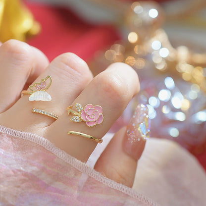 Lora Pink Rose Ring