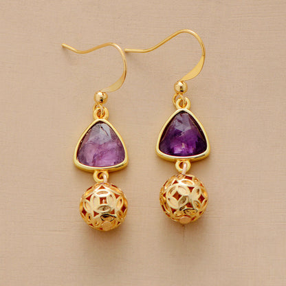 Gold Amethyst Earrings