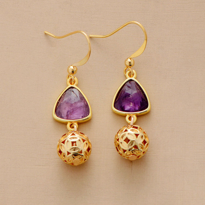 Gold Amethyst Earrings