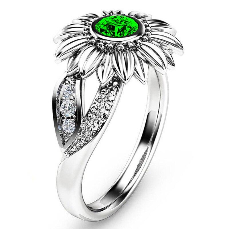 Colourful Crystal Sunflower Ring