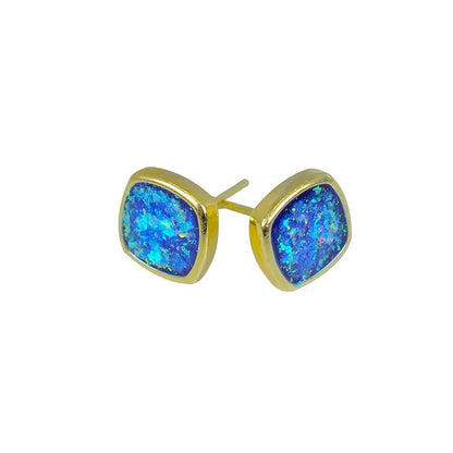 Gold Ocean Kyocera Opal Earrings