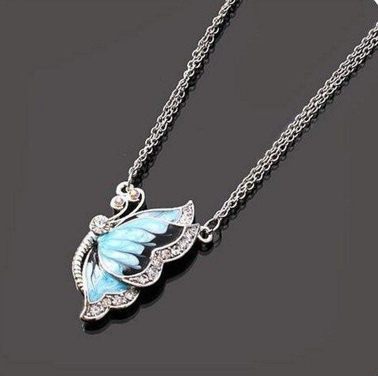 Charming Blue Butterfly Necklace