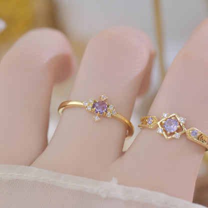 Amethyst Baroque Ring Set