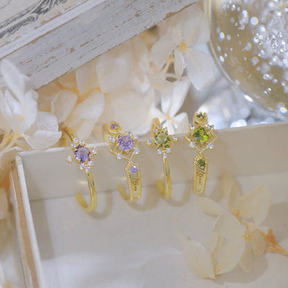 Amethyst Baroque Ring Set